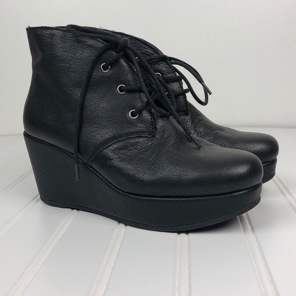 BCBGeneration Shoes - BCBGeneration Black Leather Kenan Wedge Heel